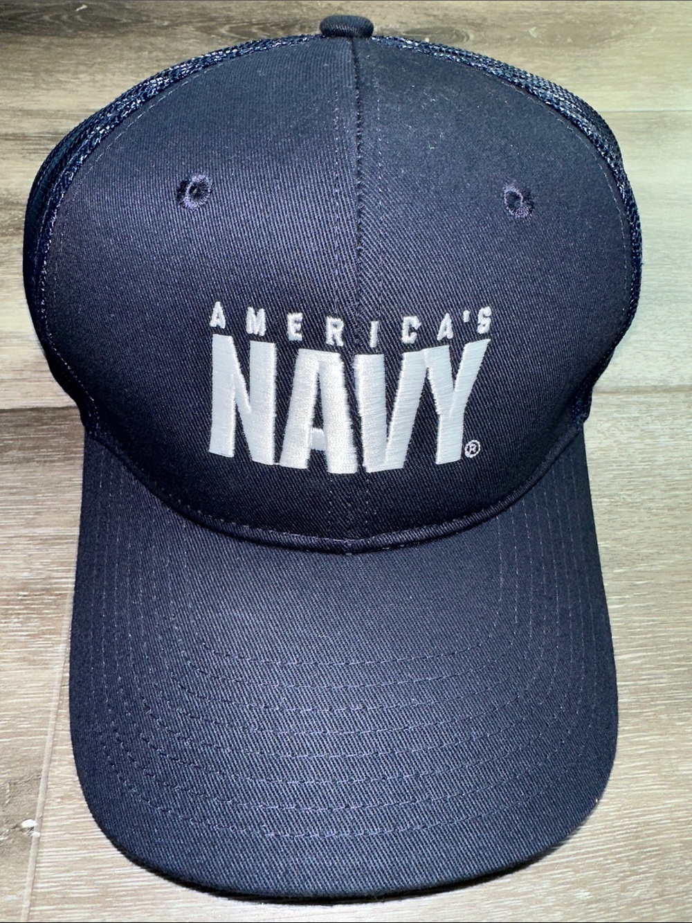 America's Navy Embroidered Trucker Cap - Navy Blue